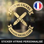 ref1clubdecigarevitrine-stickers-cigare-club-vitrine-sticker-cigar-personnalisé-fumoir-autocollant-tabac-pro-vitre-professionnel-logo-cigares-croisés
