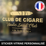 ref9clubdecigarevitrine-stickers-cigare-club-vitrine-sticker-cigar-personnalisé-fumoir-autocollant-tabac-pro-vitre-professionnel-logo-cigare