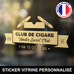 ref14clubdecigarevitrine-stickers-cigare-club-vitrine-sticker-cigar-personnalisé-fumoir-autocollant-tabac-pro-vitre-professionnel-logo-cigares-cendrier