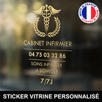 ref5infirmiervitrine-stickers-cabinet-vitrine-sticker-personnalisé-autocollant-pro-soins-domicile-liberal-caducee-professionnel