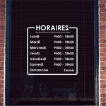 ref27horaireboutique-stickers-horaires-vitrine-personnalisé-gras-autocollant-horaire-ouverture-porte-sticker-boutique-magasin-vitrophanie