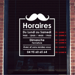 ref33horaireboutique-stickers-horaires-ouverture-barbier-personnalisé-autocollant-horaire-porte-sticker-vitrine-moustache-vitrophanie-2