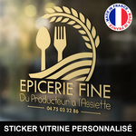 ref3epiceriefinevitrine-stickers-epicerie-vitrine-sticker-personnalisé-autocollant-boutique-produit-frais-couvert-bio-pro-professionnel