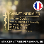 ref8infirmiervitrine-stickers-infirmier-vitrine-sticker-personnalisé-autocollant-infirmiere-pro-soins-domicile-liberal-cabinet-caducée
