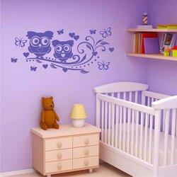 Toise Murale Enfant + Stickers Arbre Et Hiboux - 150 Cm, Amovible Et Écologique, Idéal Chambre Bébé Garçon Ou Fille