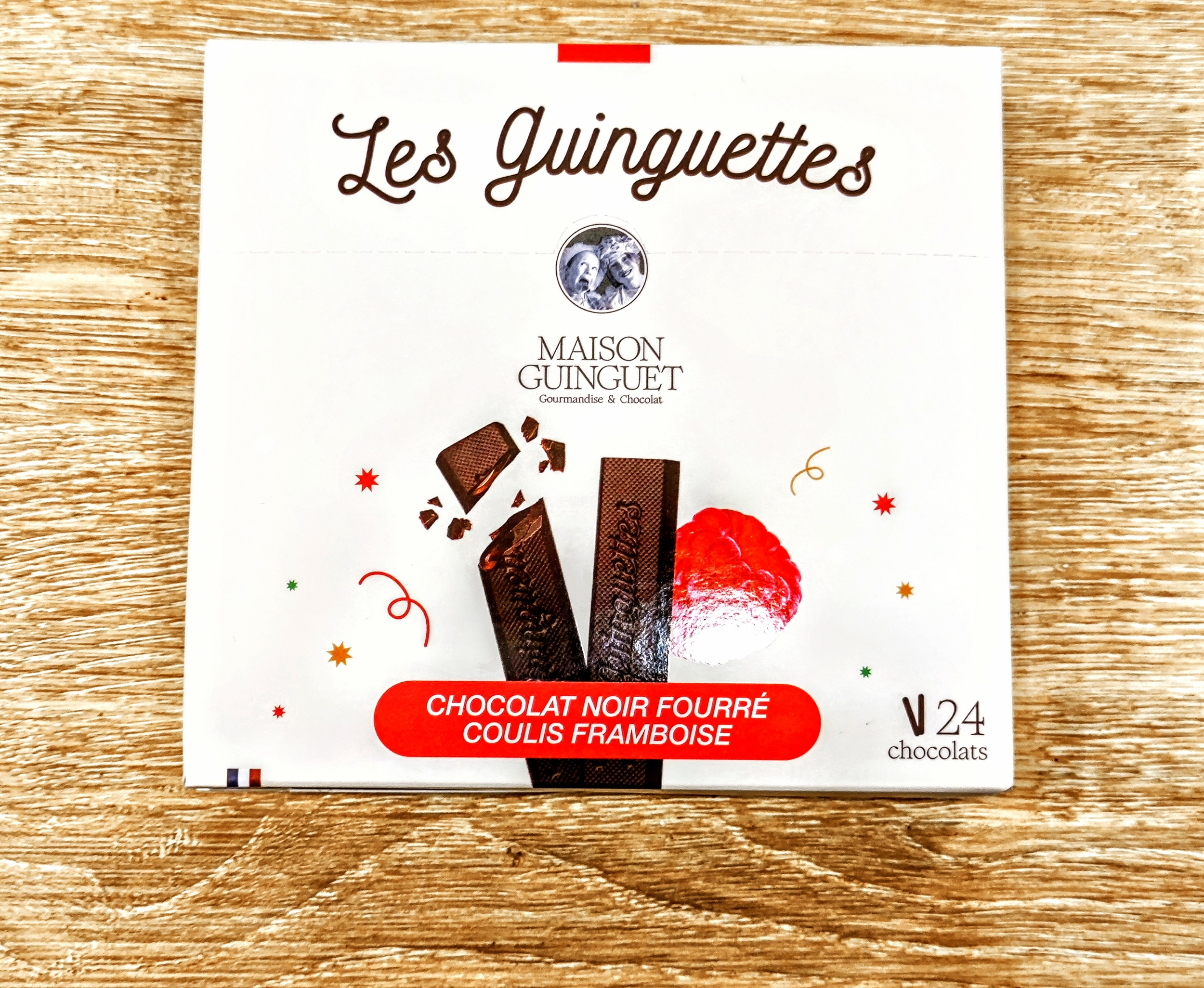 Les Guinguettes Chocolat Noir Fourré Coulis Framboise