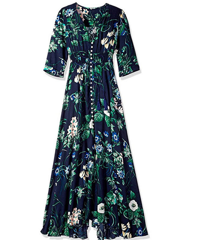 2018-Nouvelles-Femmes-De-Mode-Maxi-Robe-Manches-Courtes-Long-Summer-Imprim-floral-Robes-Casual-Dames