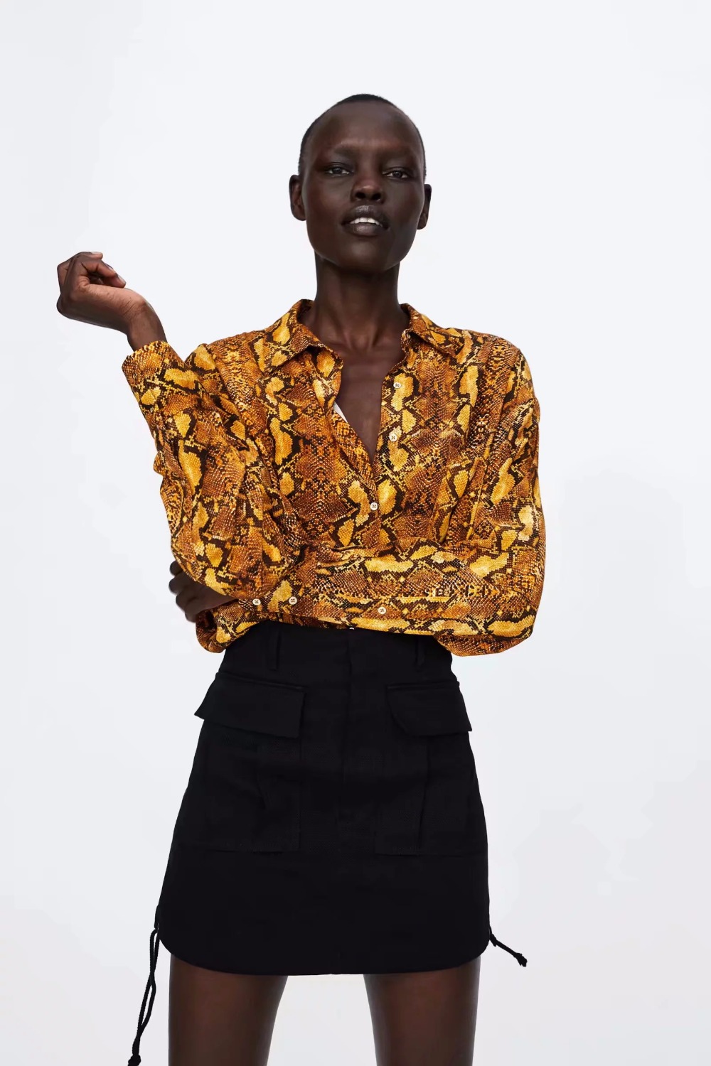 Blouse imprimé serpent avec lurex