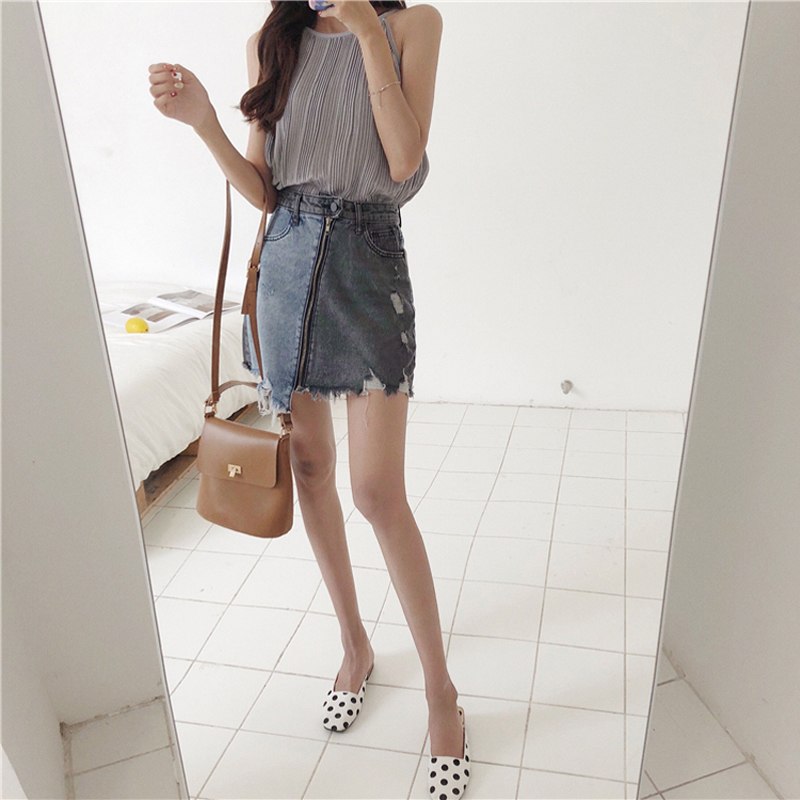 bgteever-hit-color-zipper-denim-skirts-summer-fringe-irregular-mini-skirt-women-high-waisted-vintage-pecil