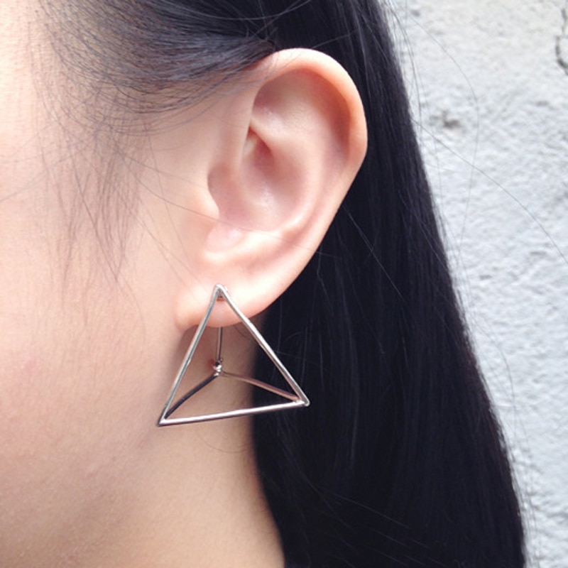 Vente-1-paire-Punk-Simple-G-om-trie-Triangle-Boucles-D-oreilles-Goujons-Mode-Bijoux-Cadeau