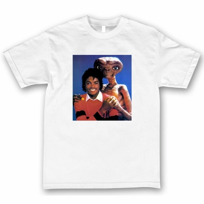 T-Shirt Homme Blanc Michael Jackson & E.T