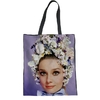 Coloranimal-Tissu-Femmes-Sacs-Main-Casual-Dames-R-utilisable-Pliage-Shopper-Sac-Audrey-hepburn-Impression-Femelle