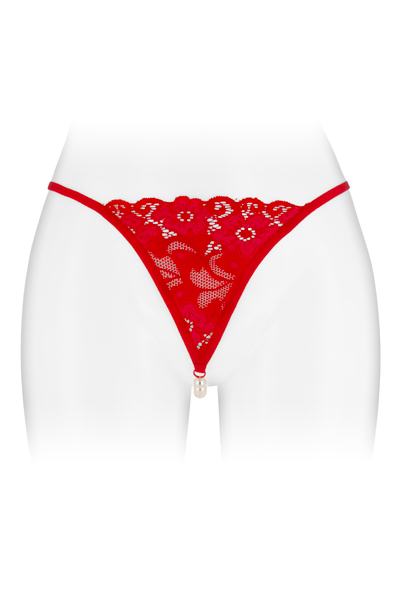 String-perles-ouvert-sexy-rouge