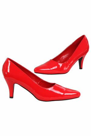 Chaussures rouges vernies talon court (grandes tailles)