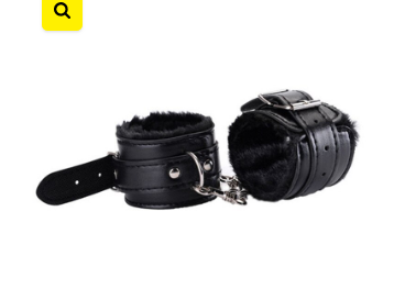 Menottes noires poignets simili-cuir moletonnées