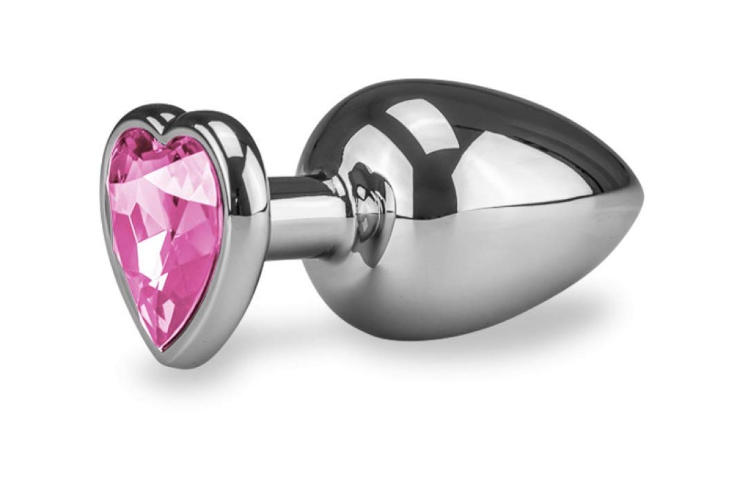 Plug anal  rosebud rose en forme de coeur taille L