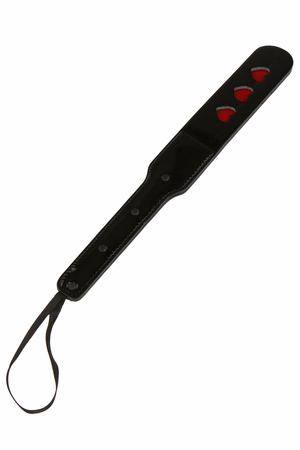 Paddle verni noir avec coeur rouge 32 cm