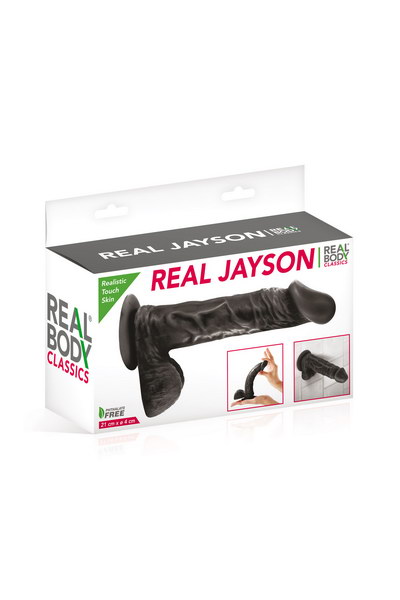 Gode réaliste noir 21cm Jayson Real Body-3