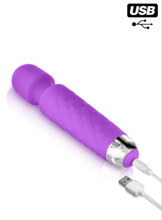 Vibromasseur wand violet 20 vitesses USB Yoba