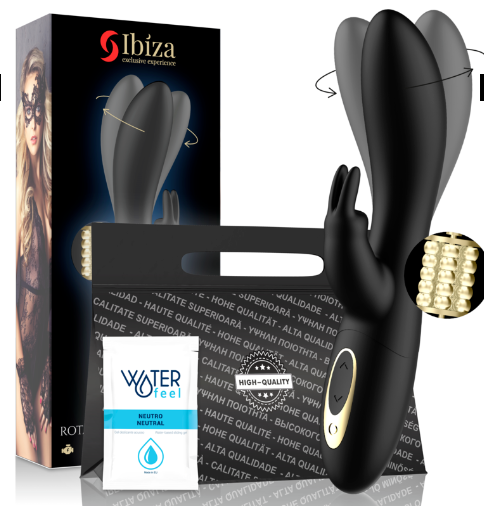 rabbit ibiza tete tournate point g noir silicone _6