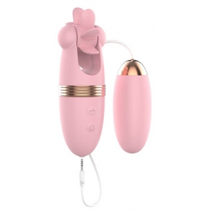 Stimulateur de clitoris rotatif Magic Roll 12cm avec oeuf vibrant