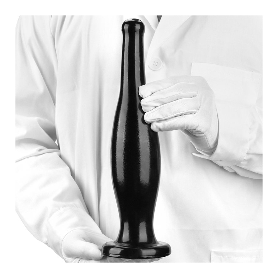 Plug anal noir bouteille 28 x6 cm.