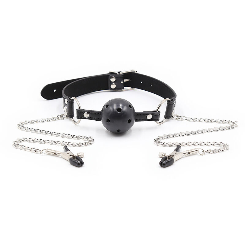 baillon.bouche.pinces.seins.noires.3
