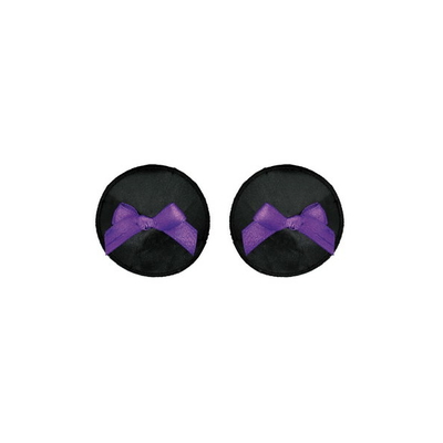 Caches tétons Nipple noir et noeud violet