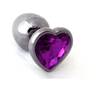 Plug anal  rosebud violet en forme de coeur taille L