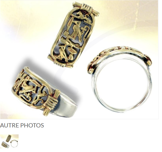 Bague cartouche OR et argent