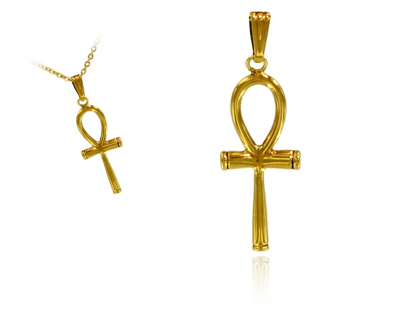 croix ankh bronze dorée