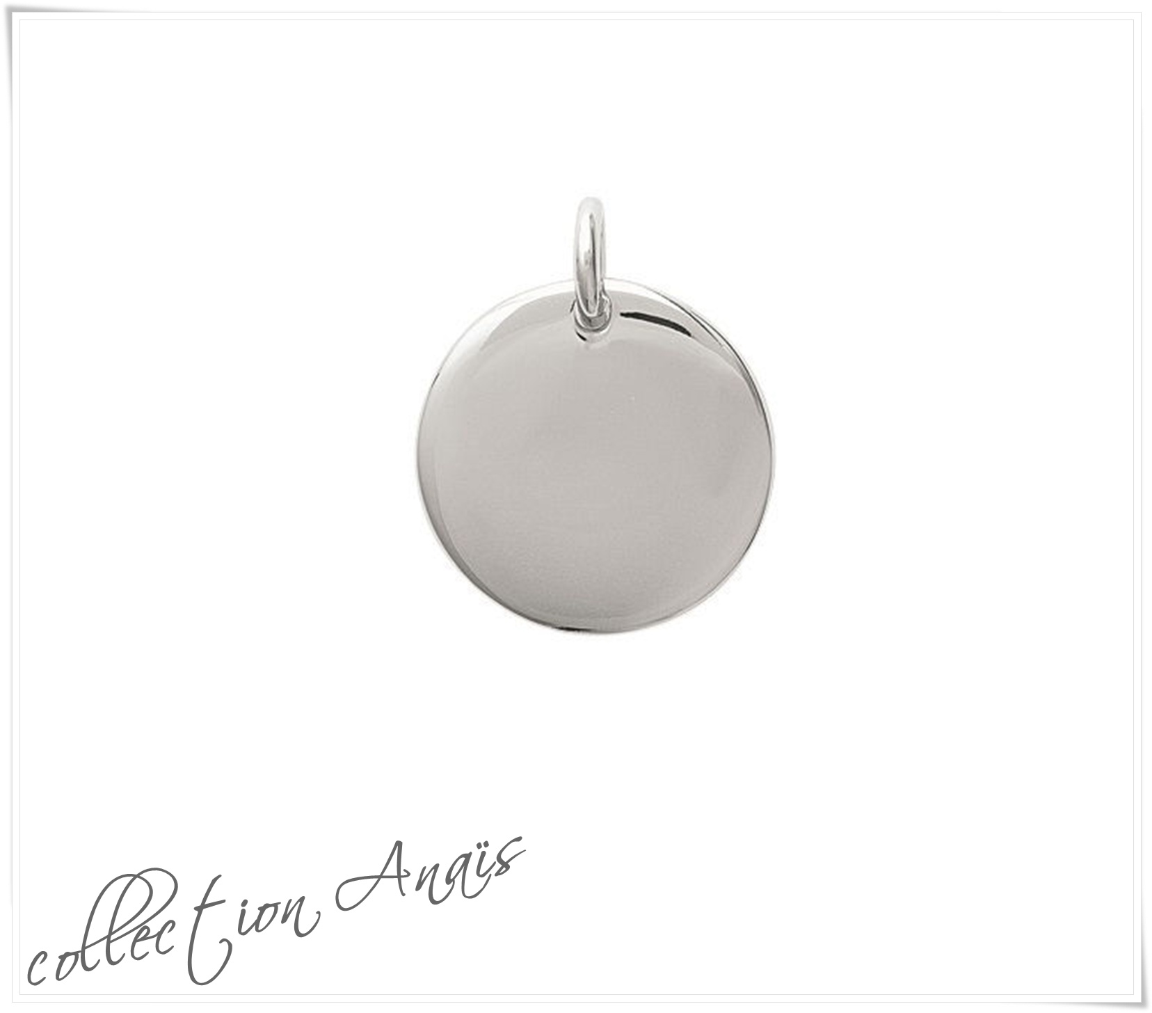 Pendentif médaille rond en acier