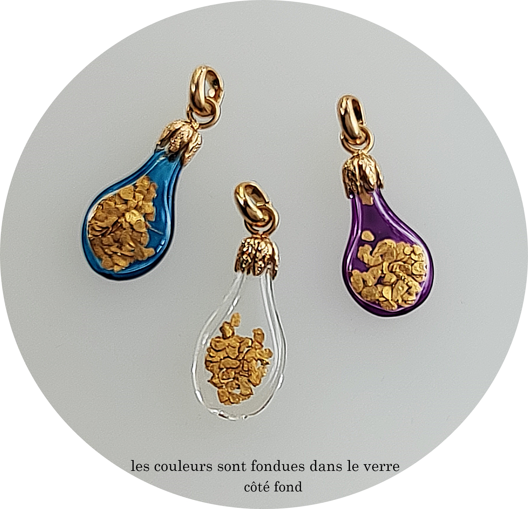 Pendentif Paillettes d'or natif