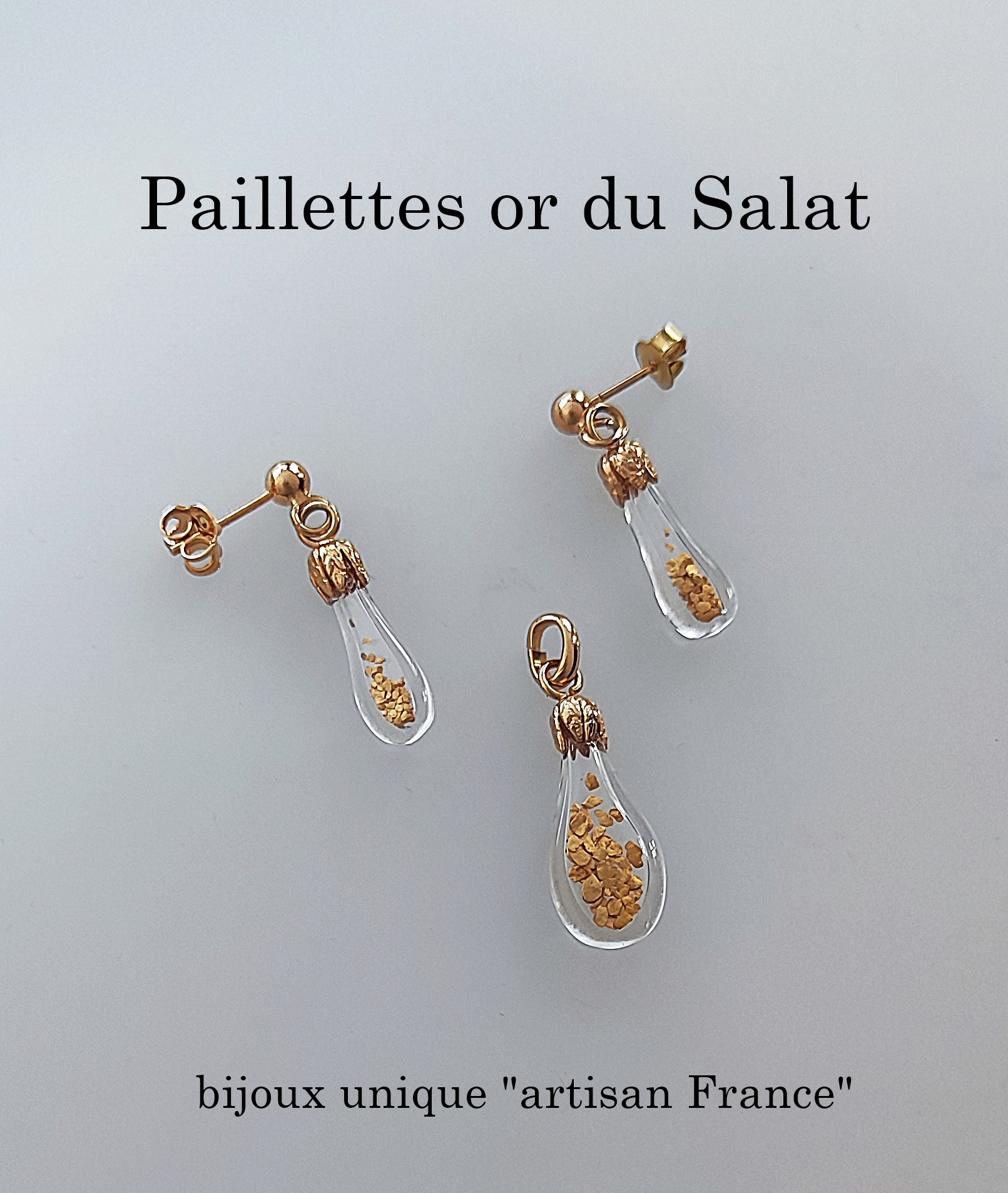 Parure paillettes or de rivière