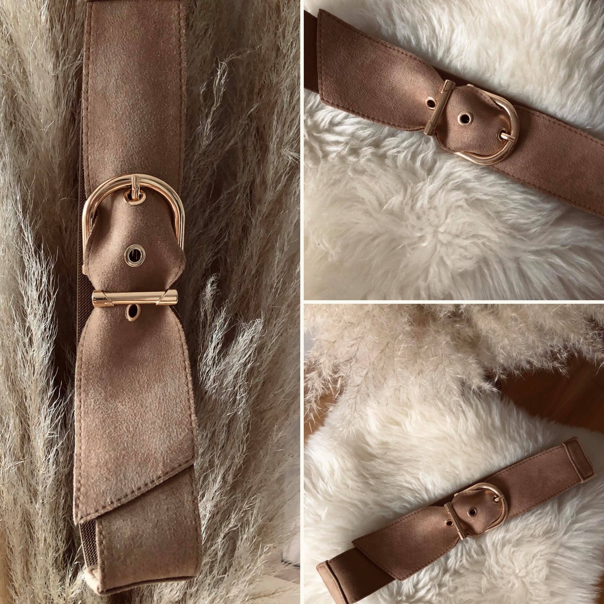 ceinture beige daim