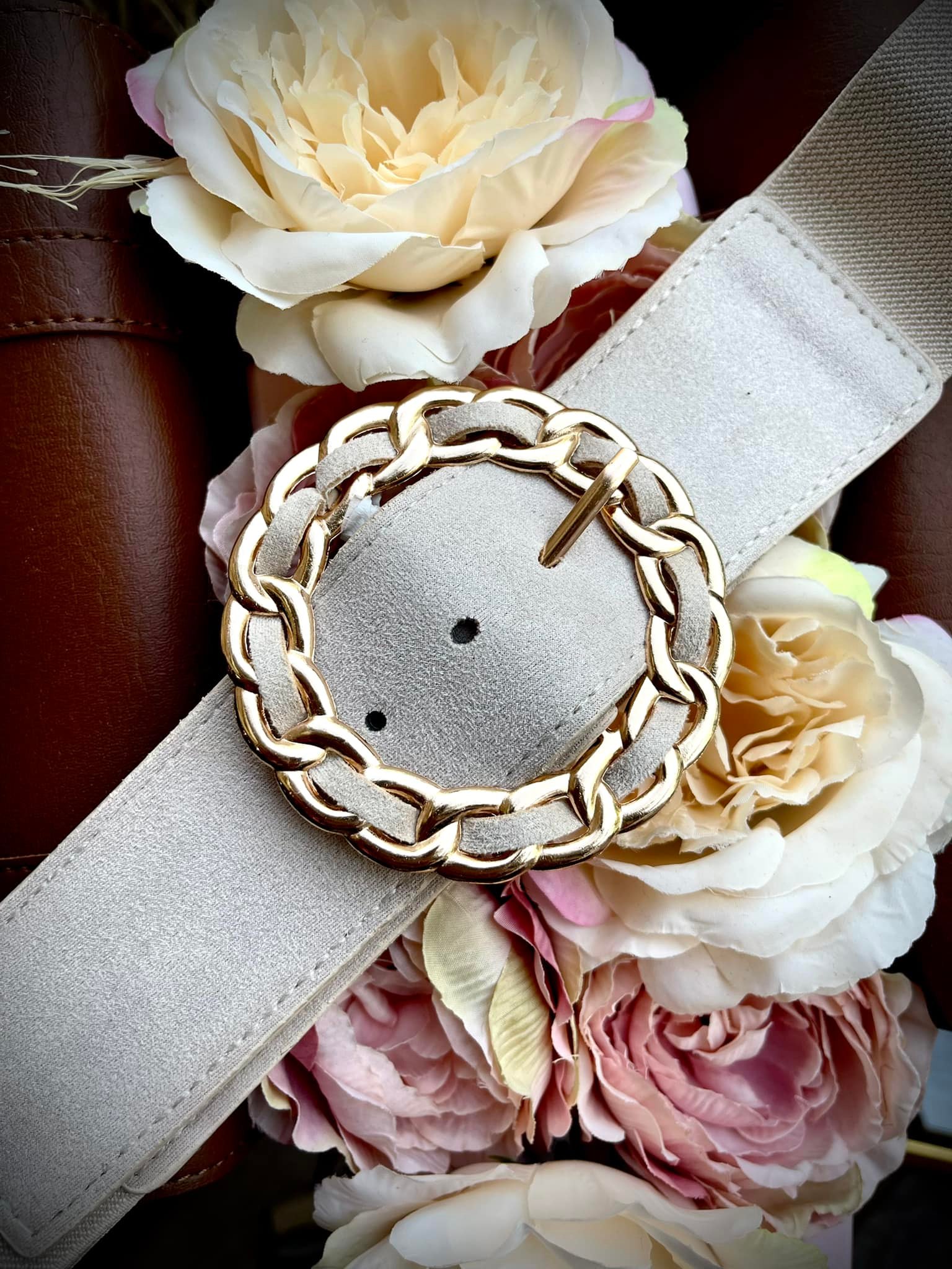 Maude-Ceinture beige élastique