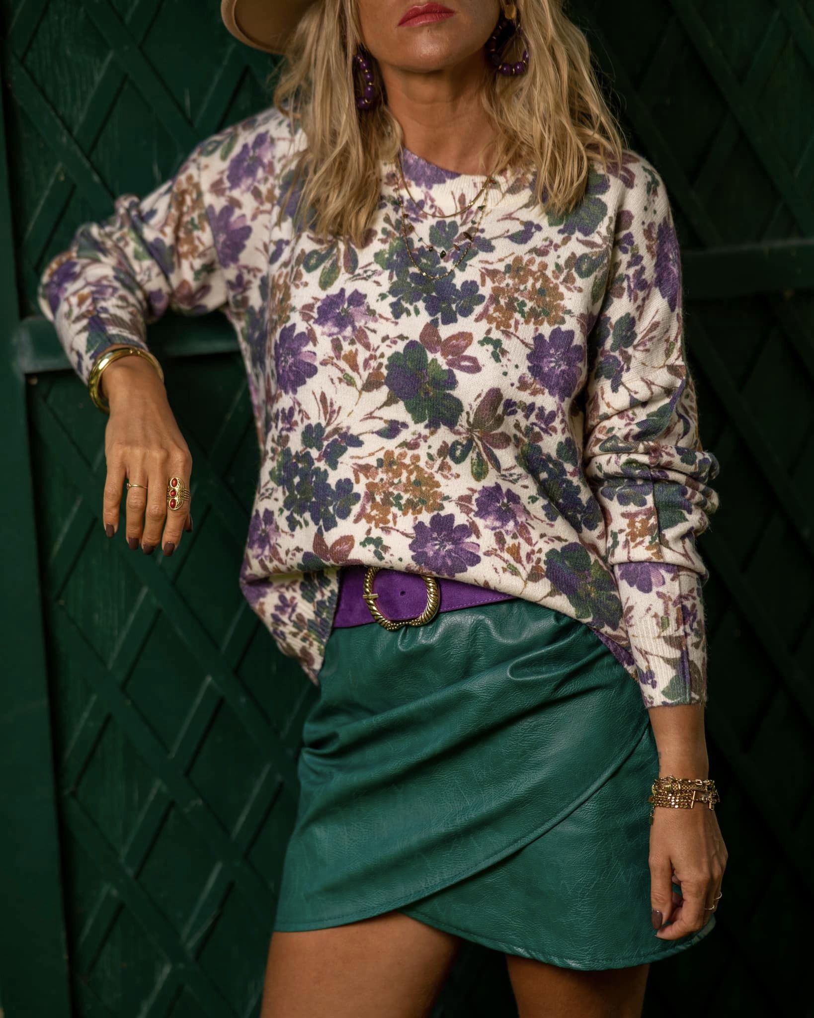 Esmée-Pull en maille fleurie