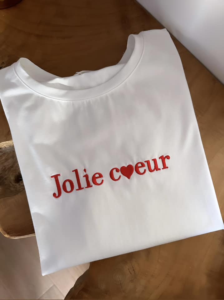 Tee-shirt JOLIE COEUR blanc & rouge