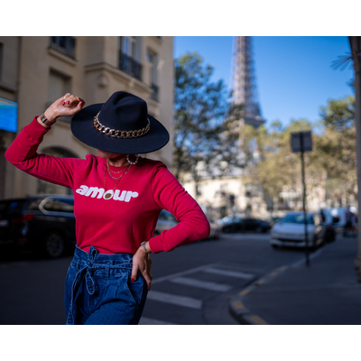 AMOUR-Sweat rouge