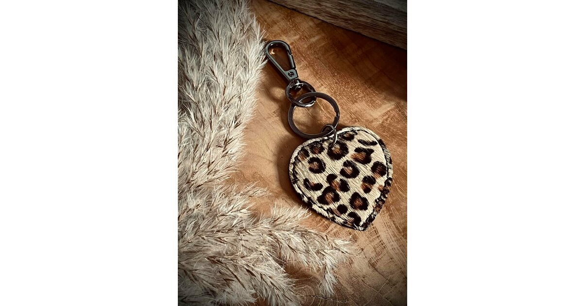 Porte-clés En Forme De Cœur Imprimé Léopard - Pour Clés De Voiture, Sac à Main, Cadeau Tendance - 10