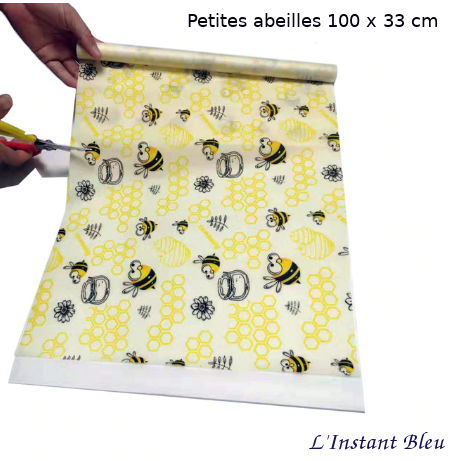 Film alimentaire « Bee’sWrap » – En Rouleau 100 x 33 cm- Petites abeilles.1