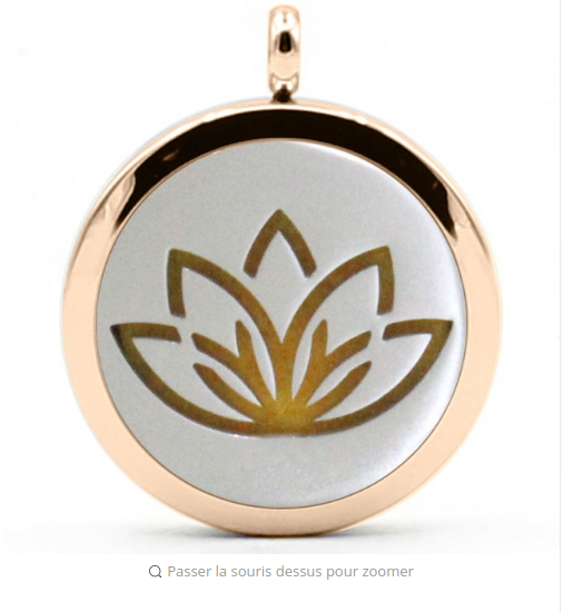 Pendentif diffuseur dHuiles essentielles « Sûtra du Lotus »- or rose