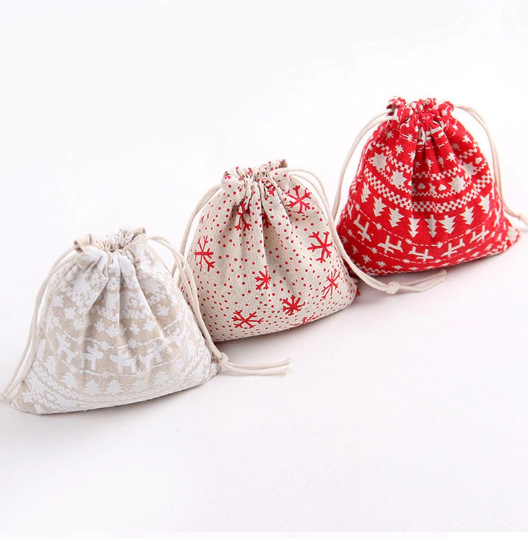 Pochettes cadeau « Śiśira » Esprit de Noël en Coton-5