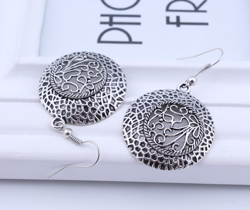 Nouveau-Boho-Vintage-Tib-tain-Argent-Rond-Oreille-Crochet-Boucles-D-oreilles-Tribales-R-tro-Grande