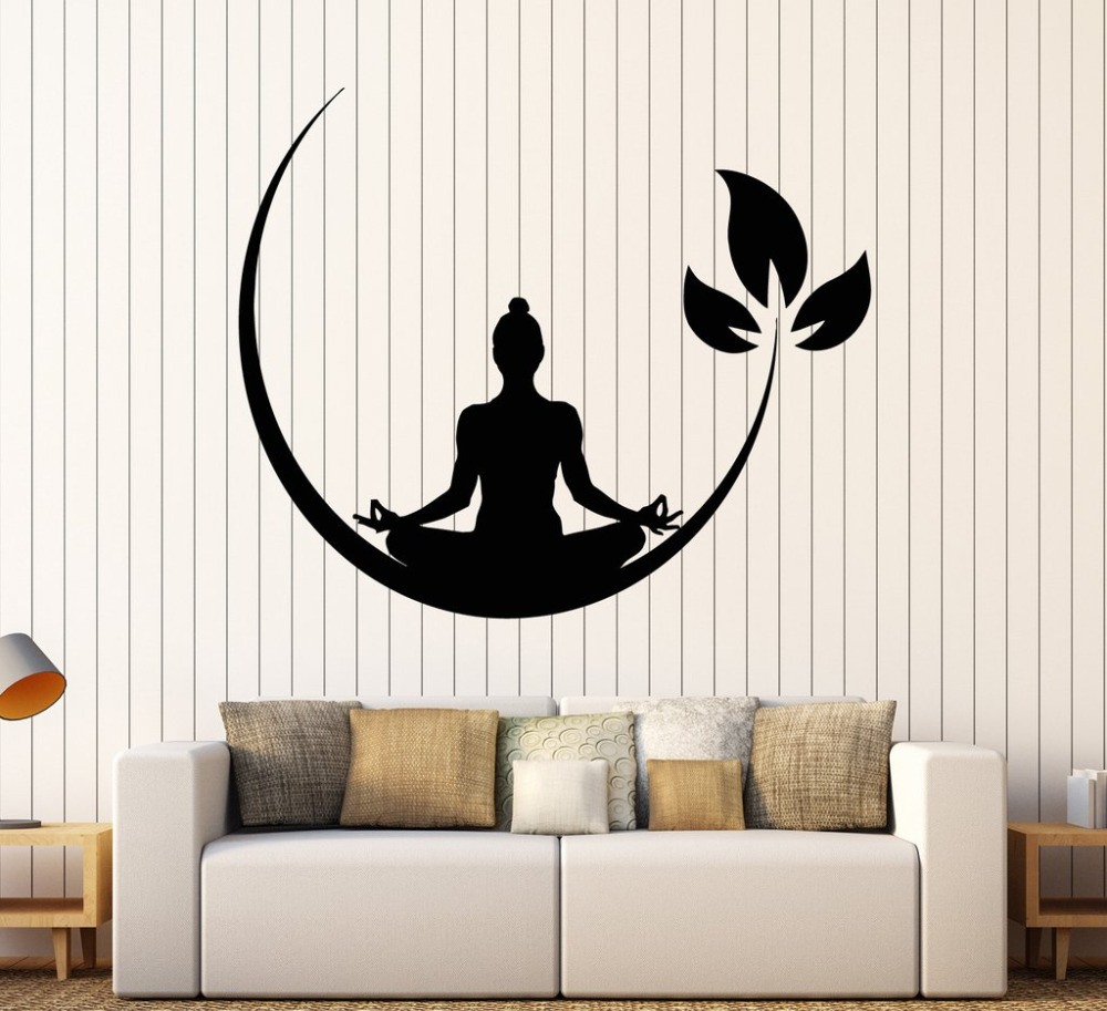 Yoga-M-ditation-Chambre-Vinyle-Stickers-Muraux-Bouddhiste-Zen-D-calque-De-Mur-De-Conception-Amovible