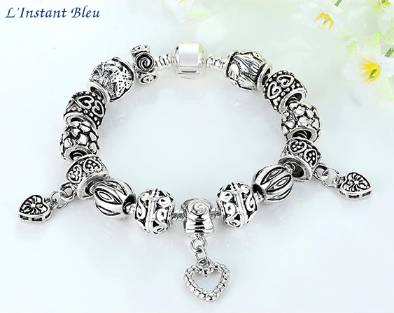 Bracelet à Charms « Dīvalī »  esprit Bohème en plaqué Argent-8.1