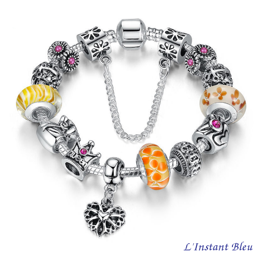Bracelets à Charms « Sarasvatī »  esprit Bohème en plaqué Argent-14