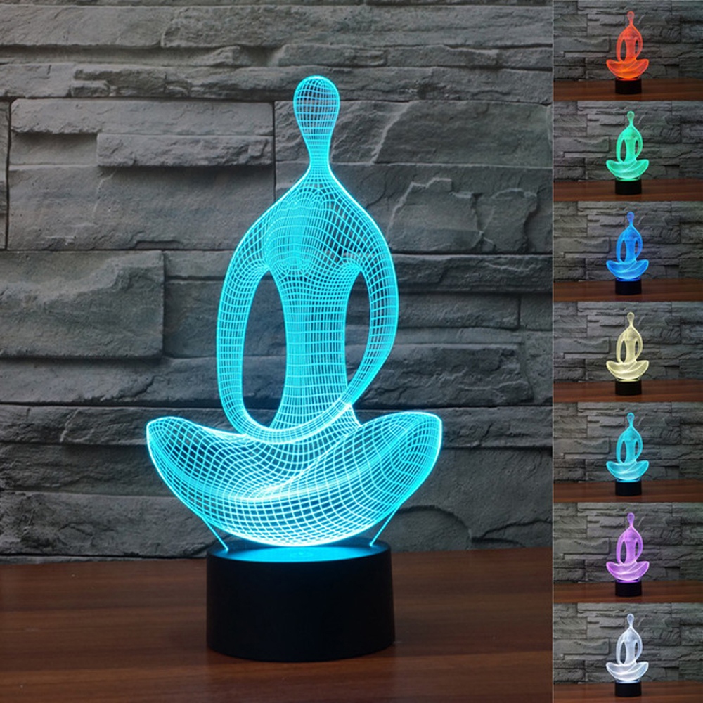 Yoga-Spirituel-Zen-M-ditation-Atmosph-re-Luminarias-Lampe-LED-Illusion-Visuelle-Lumi-re-De-Noce