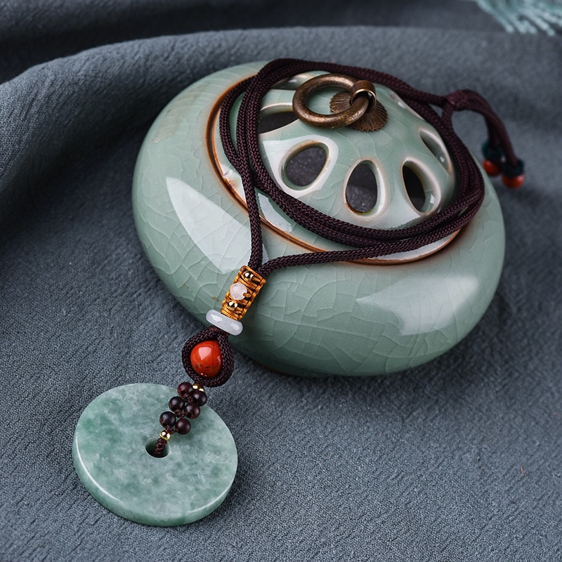 Jade-naturel-paix-Buckel-amulette-pendentif-sautoir-conception-originale-ethnique-Simple-la-main-corde-chandail-cha