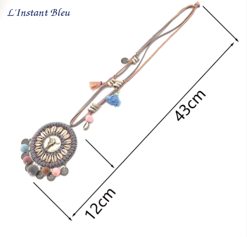 Long collier ethnique «  Rajpal » style Bohème-19